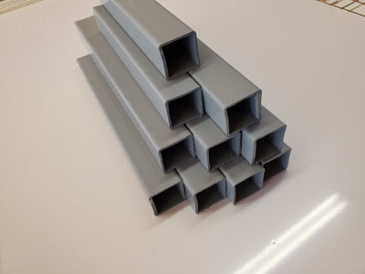 1" Square Vinyl Tubing (dove gray)